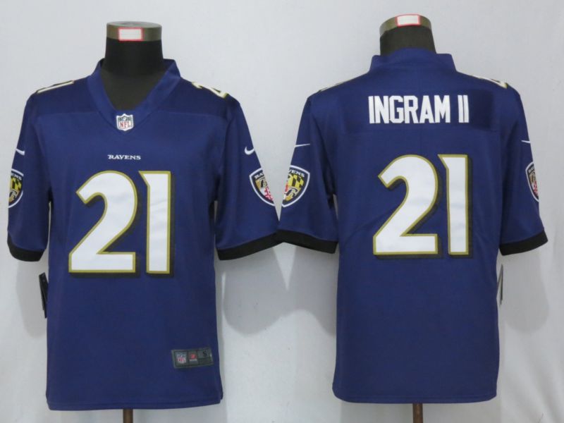 Men Baltimore Ravens #21 Ingram ll Purple Nike Vapor Untouchable Limited Player NFL Jerseys
